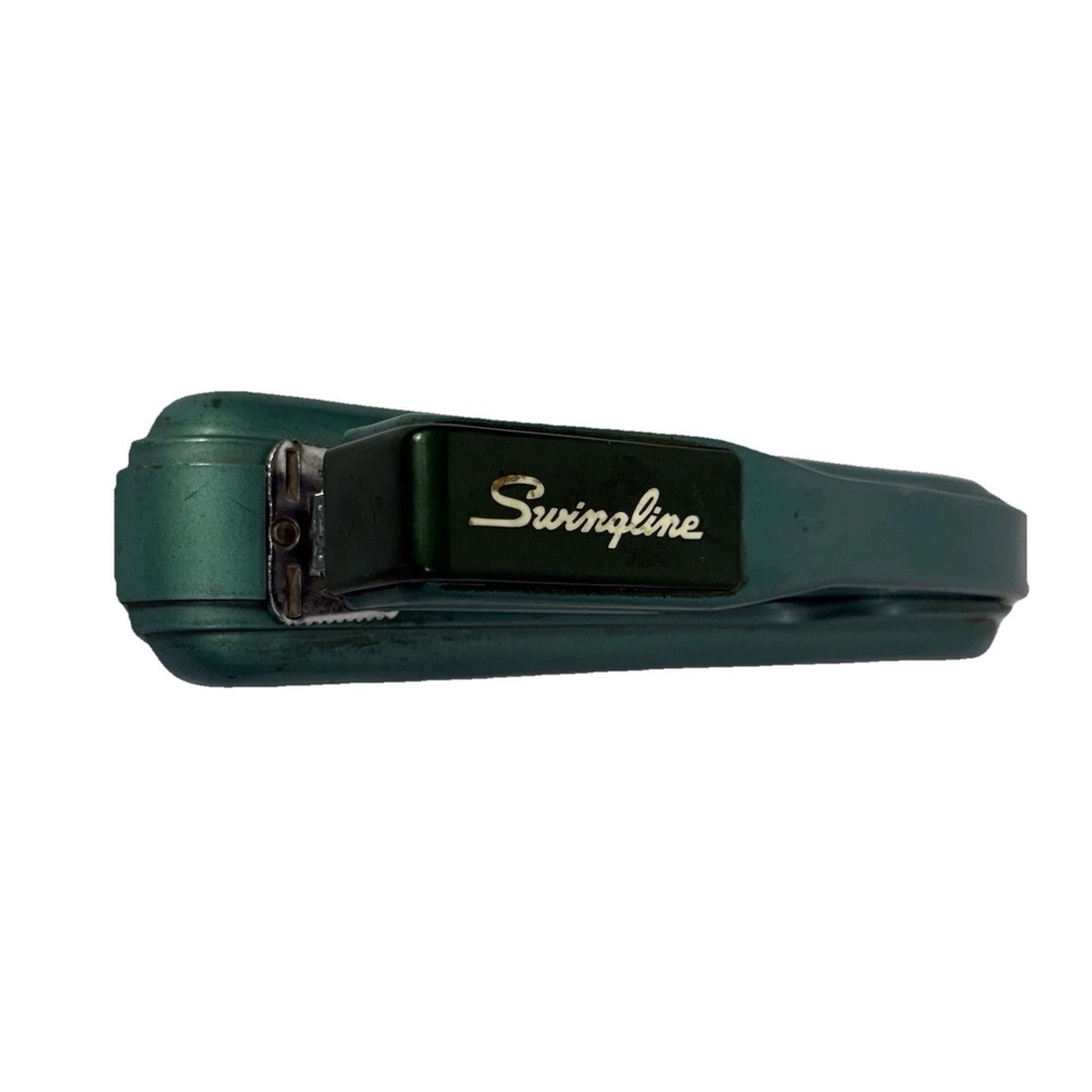 Vintage Swingline #27 Stapler Teal Green USA Art Deco Retro Works MCM - Picture 2 of 5